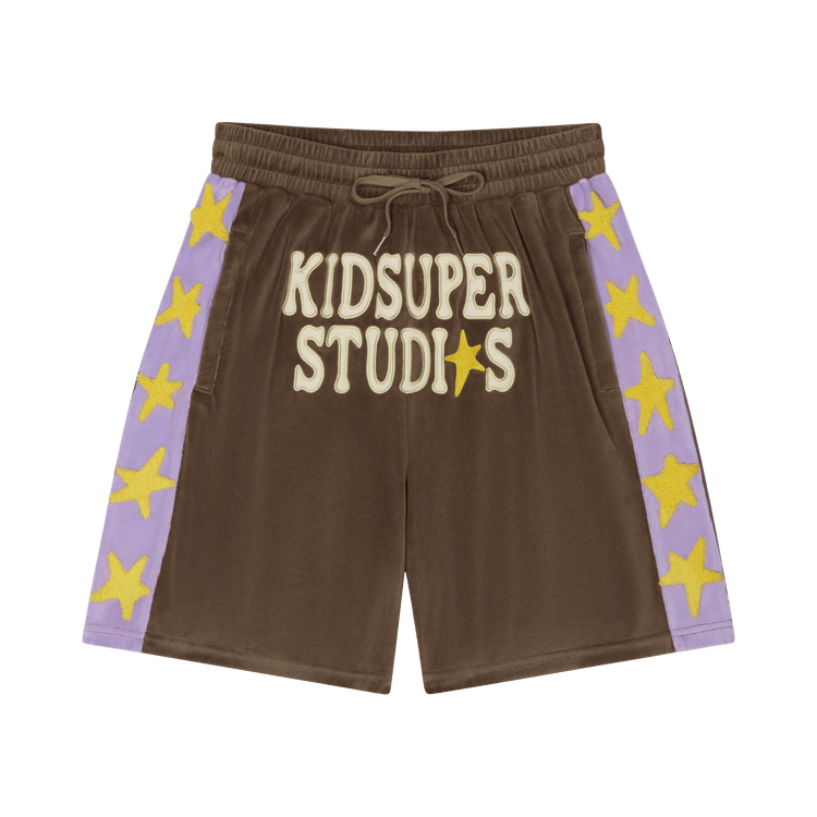 KidSuper Velour Stars Shorts "Brown"
