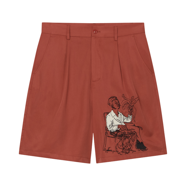 KidSuper Tecnacolor Dreams Lycra Bermuda Shorts "Burgundy"