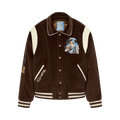 KidSuper Washed Corduroy Embroidered Faces Jacket "Brown"
