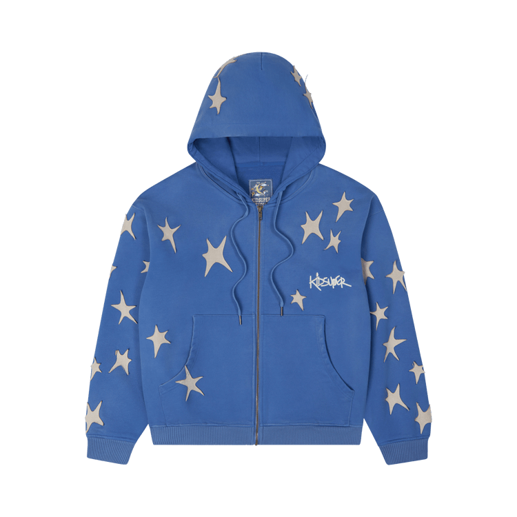 KidSuper Stars Patchwork Washed Hoodie "Blue"