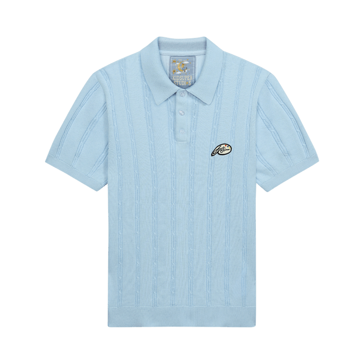 KidSuper Painters Logo Knit Polo "Light Blue"