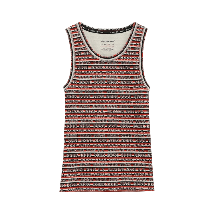 Martine Rose Vest "Red/Grey Stripe"