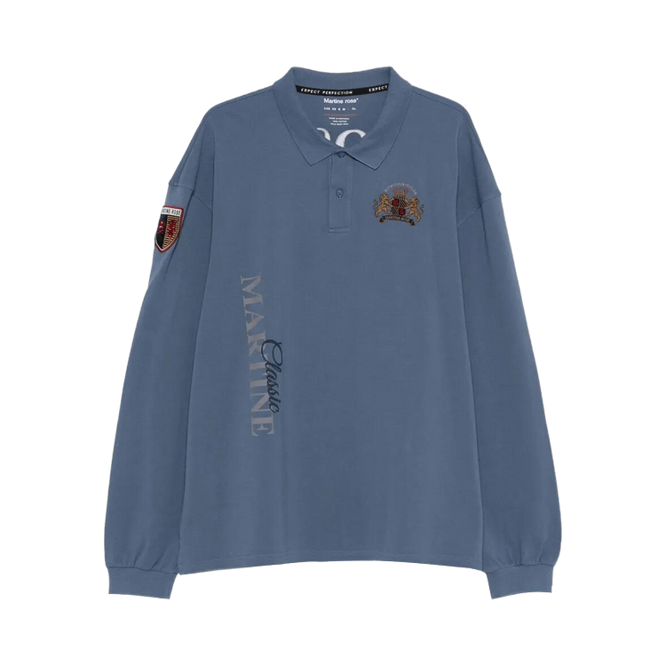 Martine Rose Long-Sleeve Polo "Blue Navy Washed"