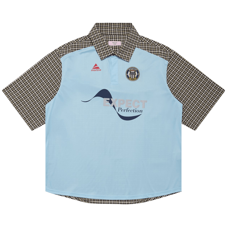 Martine Rose Short-Sleeve Polo Shirt "Black/Green/Light Blue"