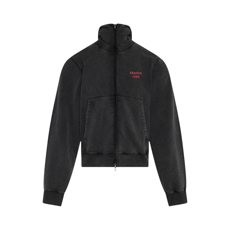 Martine Rose Hooded Zip Crew "Black Washed"