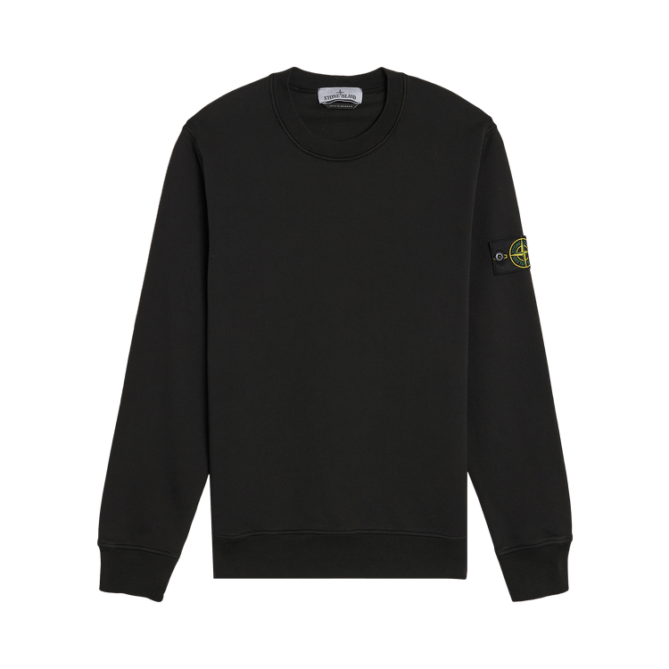 Stone Island Organic Cotton Fleece Sweatshirt "Black"