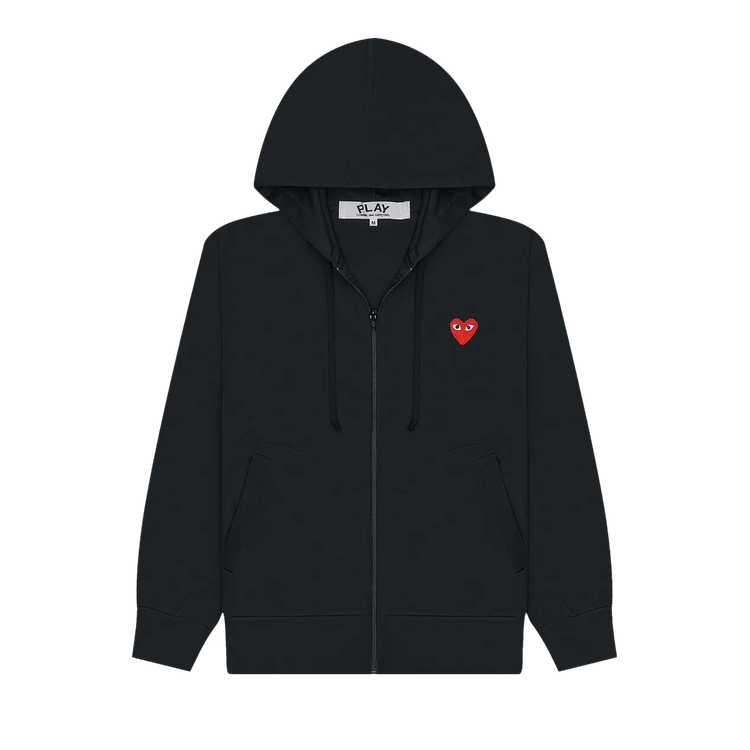 Comme des Garçons PLAY Heart Emblem Zip-Up Hoodie "Black"