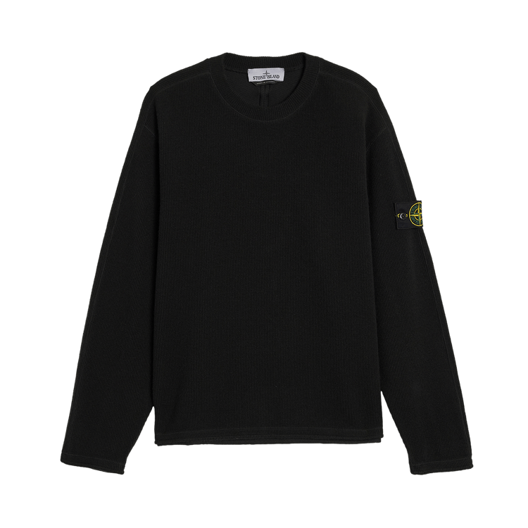 Stone Island Ribbed Wool Nylon Sweatshirt "Black"