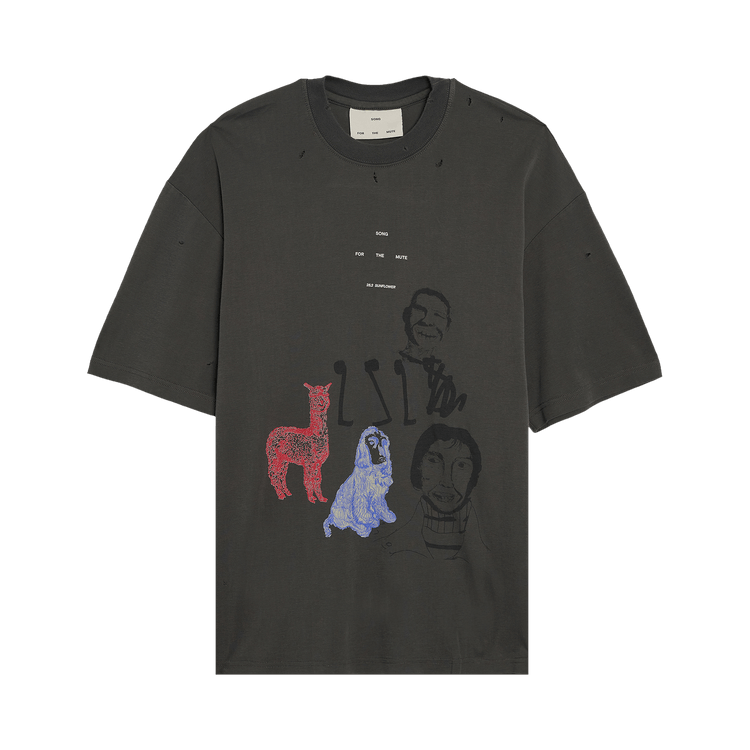 Song for the Mute Sketchbook Oversized Tee "Charcoal"