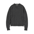 Auralee Light Cashmere Knit V-Neck Pullover "Charcoal"