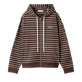 Miu Miu Striped Hoodie "Cacao/White"