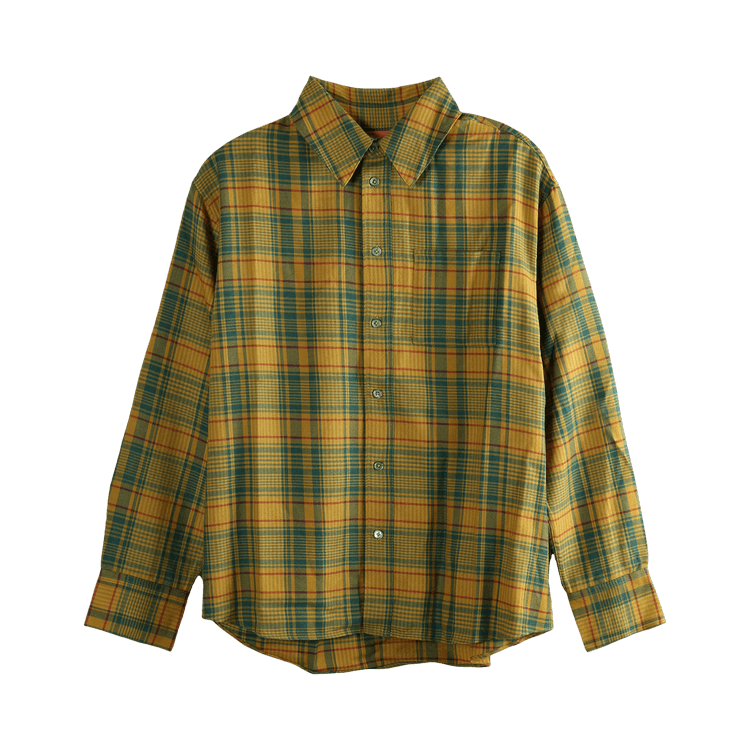 The Elder Statesman Plaid Pashmina Big Shirt "Sunshine"