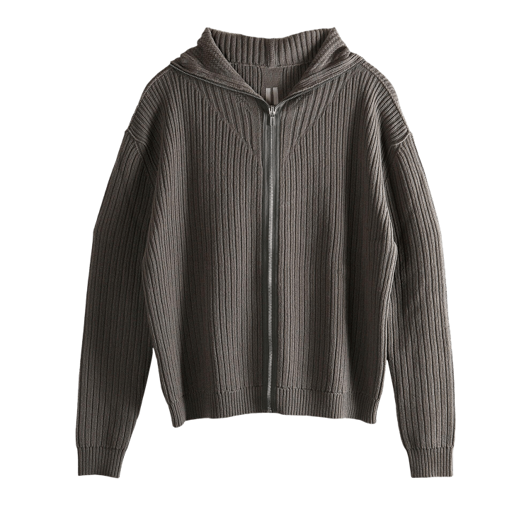Rick Owens Heavy Wool Zipped Hoodie "Dust"