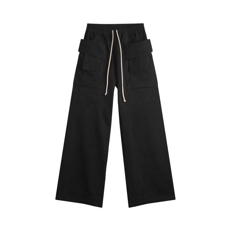 Rick Owens DRKSHDW Creatch Wide Cargo Drawstring Pants "Black"