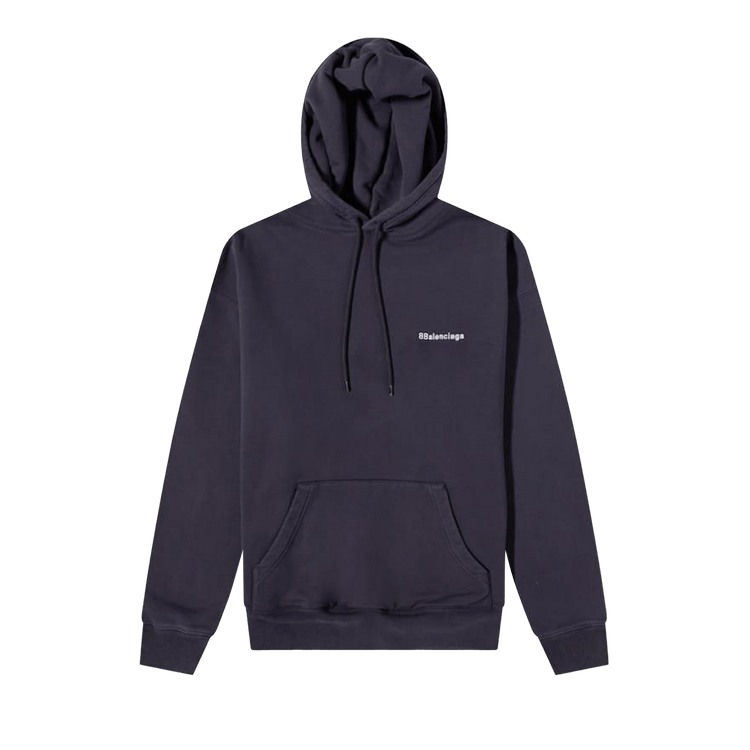 Balenciaga Logo Hoodie "Marine Blue/White"