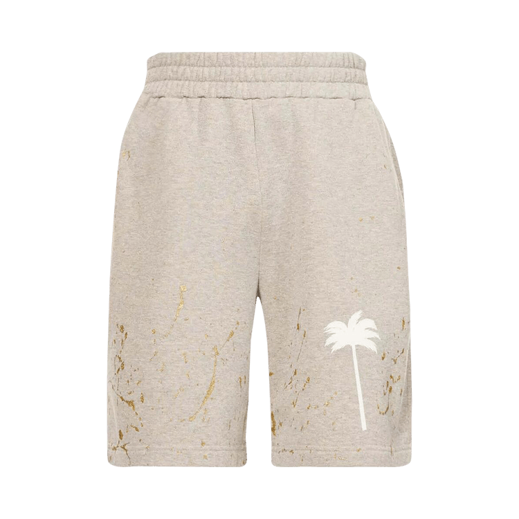 Palm Angels Paint-Splatter Logo Shorts "Grey"