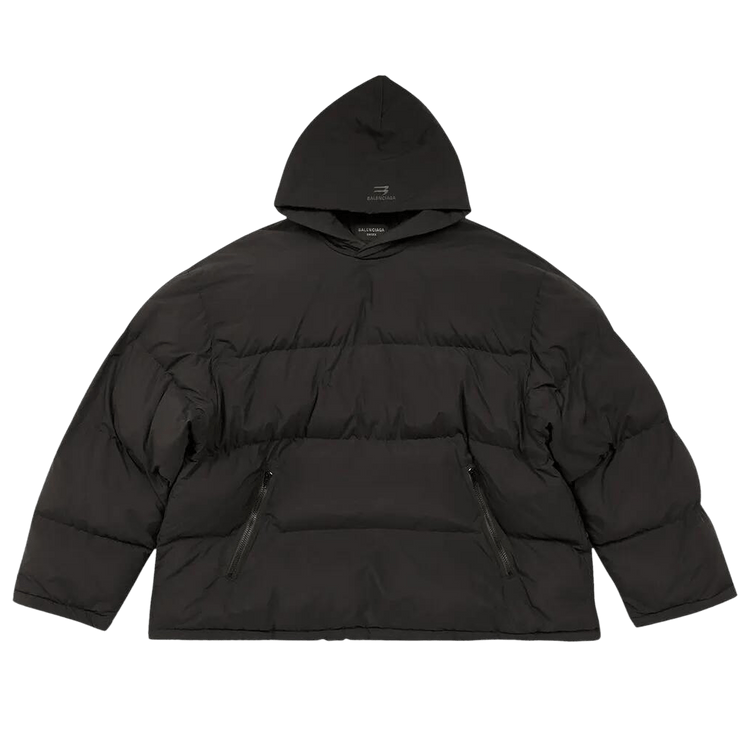 Balenciaga Sporty B Pullover Puffer Jacket "Black"