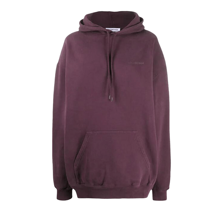 Balenciaga Logo Print Hoodie "Eggplant"