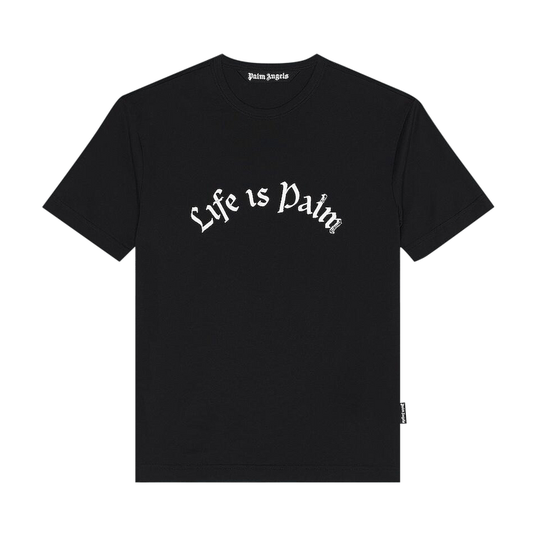 Palm Angels Life Is Palm Fitted T-Shirt "Black/White"