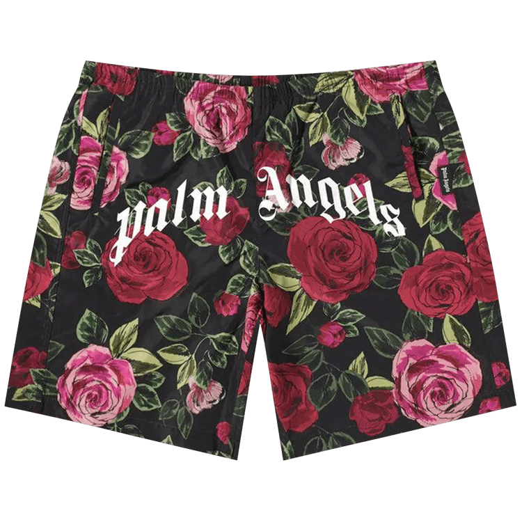 Palm Angels x END Allover Rose Swim Shorts "Red"