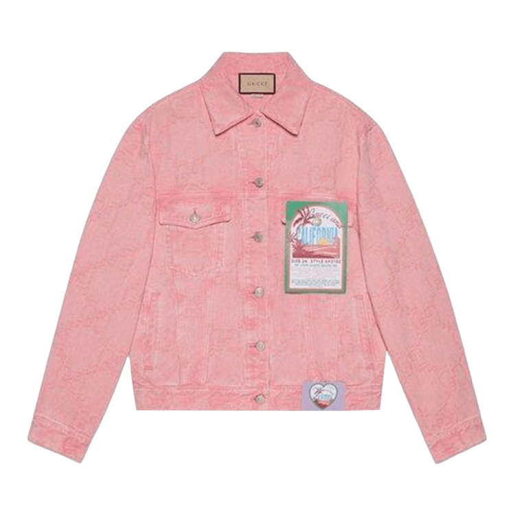Gucci California GG Supreme Pattern Denim Jacket "Pink"