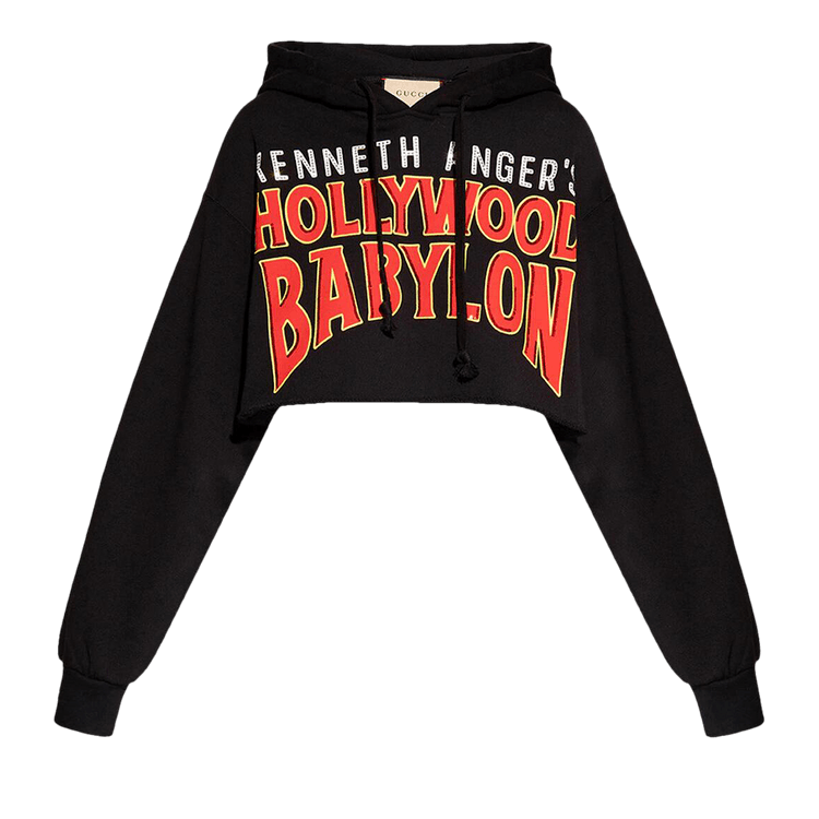 Gucci Hollywood Babylon Cropped Hoodie "Black"