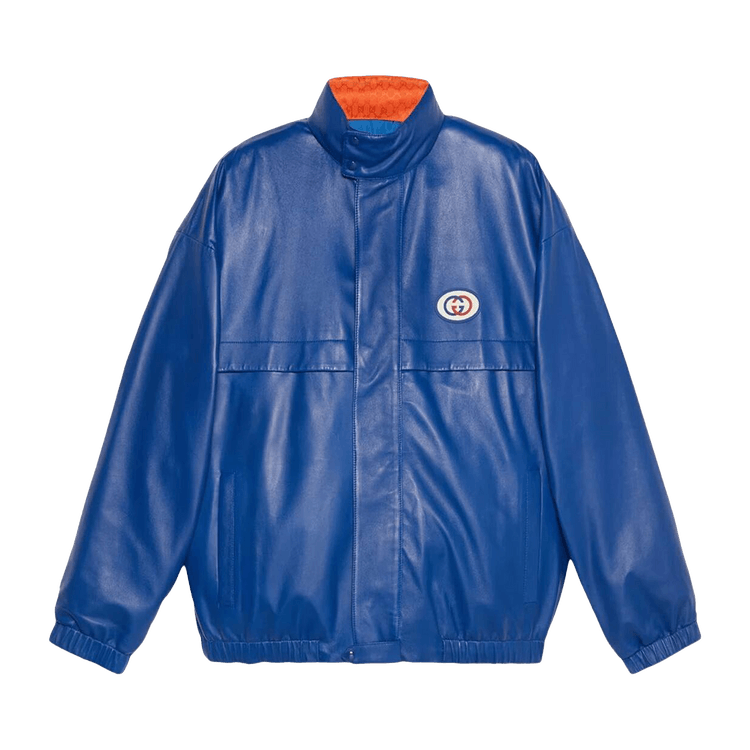 Gucci Reversible Interlocking G Leather Jacket "Blue"