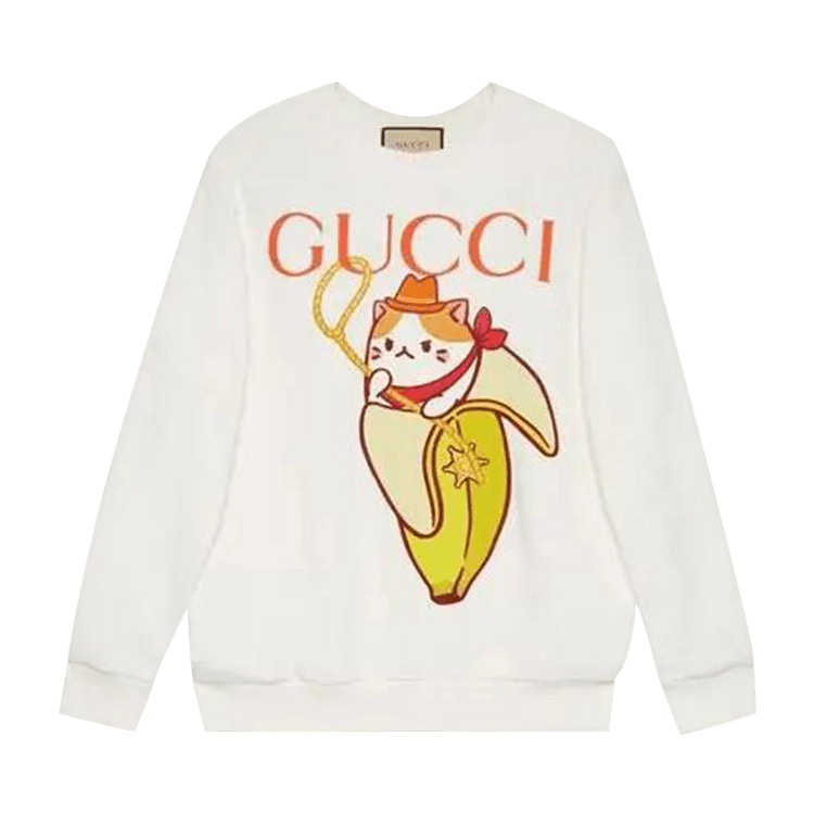 Gucci x Bananya Logo Printed Sweatshirt "White"