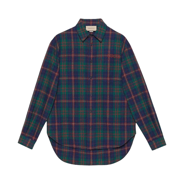Gucci Check Pattern Shirt "Green"