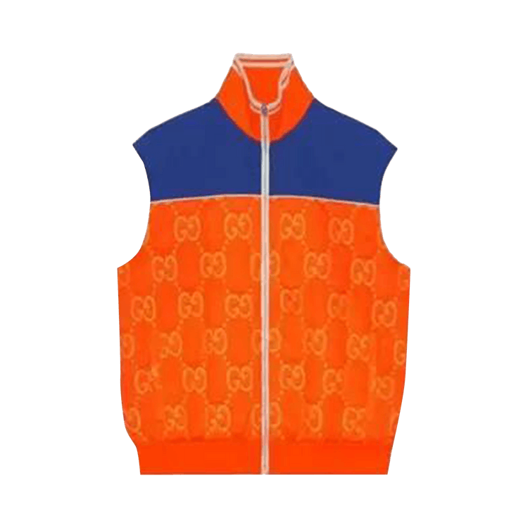 Gucci Removable Sleeve GG Jacquard Jacket "Orange/Blue"
