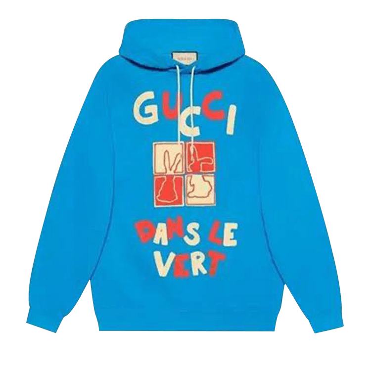 Gucci Dans Le Vert Logo Hoodie "Blue"