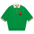 Gucci Embroidered Apple Logo Polo Shirt "Green"