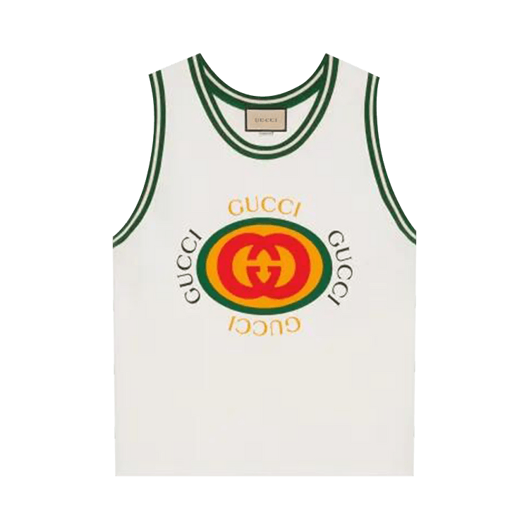 Gucci Vintage Logo Print Tank Top "White"