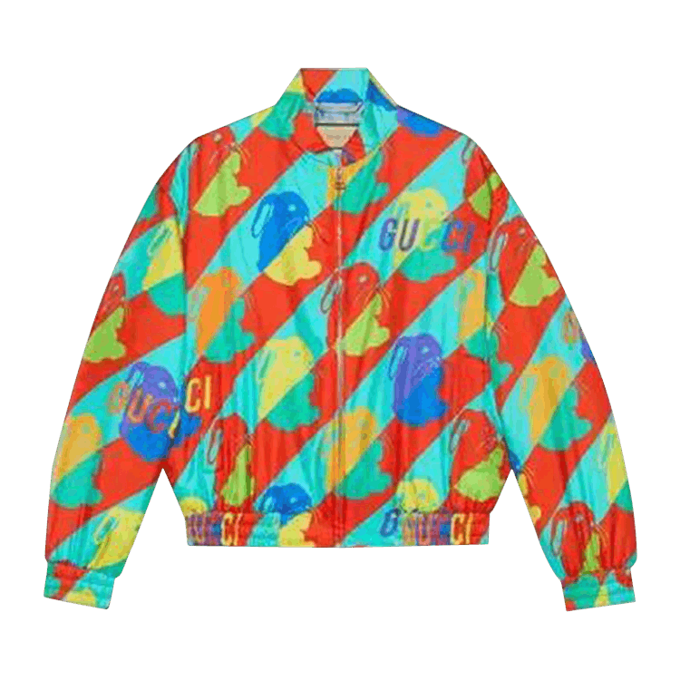 Gucci Bunny Print Twill Zip Jacket "Multicolor"