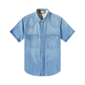 Gucci Short-Sleeve Denim Shirt "Blue"