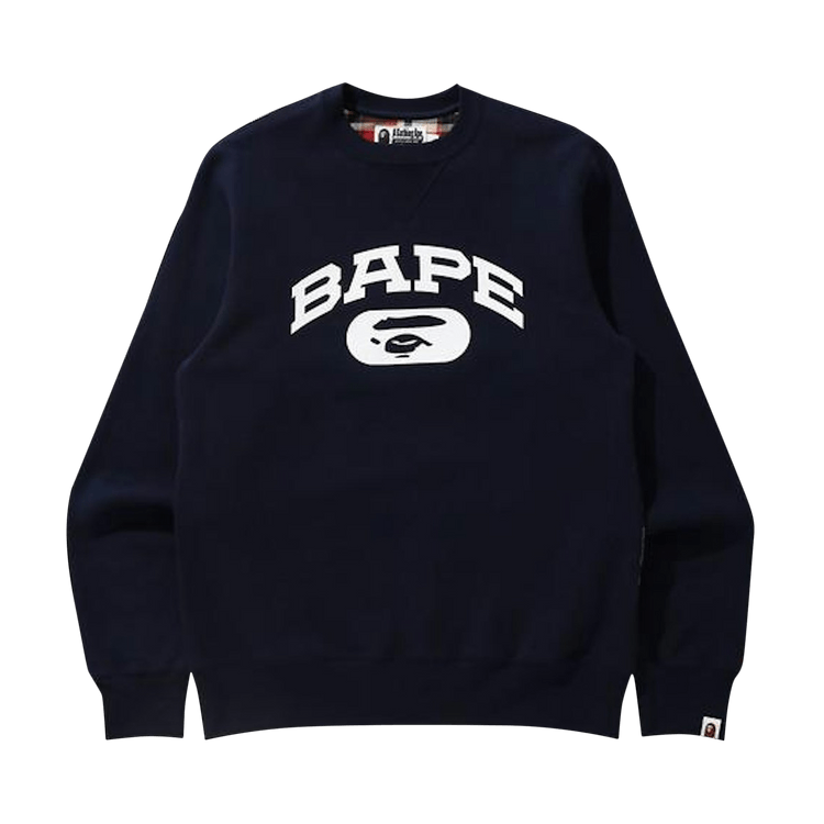 BAPE Check Crewneck "Navy/Red"