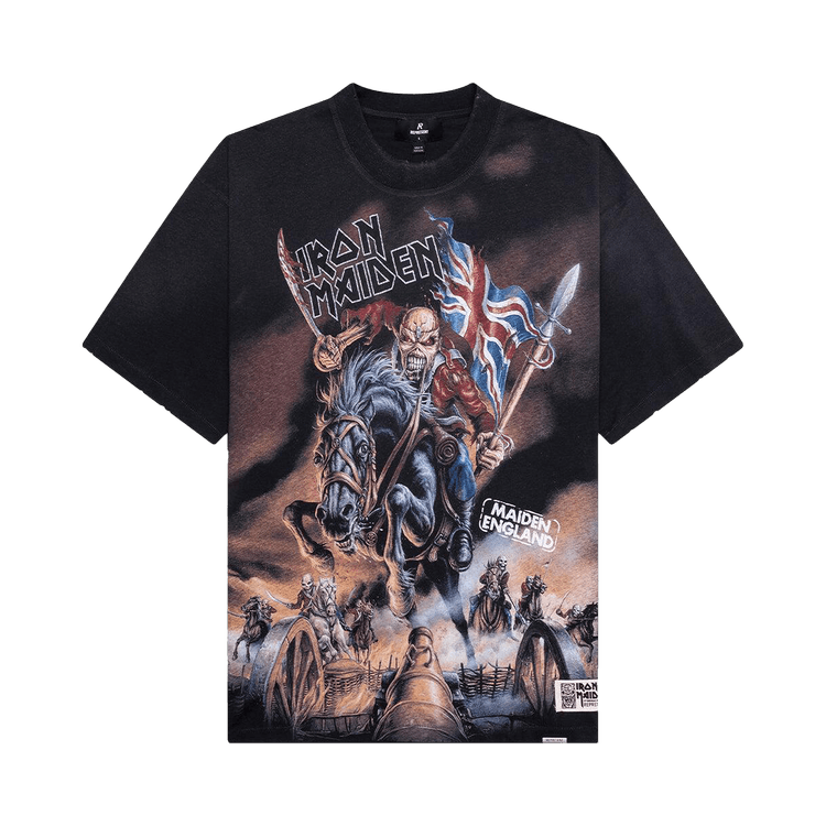 Represent Clo x Iron Maiden Steed Tee "Stained Black"