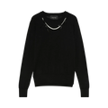 Simone Rocha Embellished Flower Sweater "Black/Pearl"