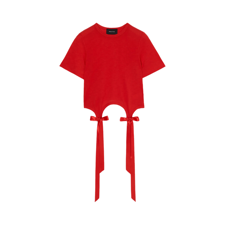 Simone Rocha Bow Tail Easy T-Shirt "Red"
