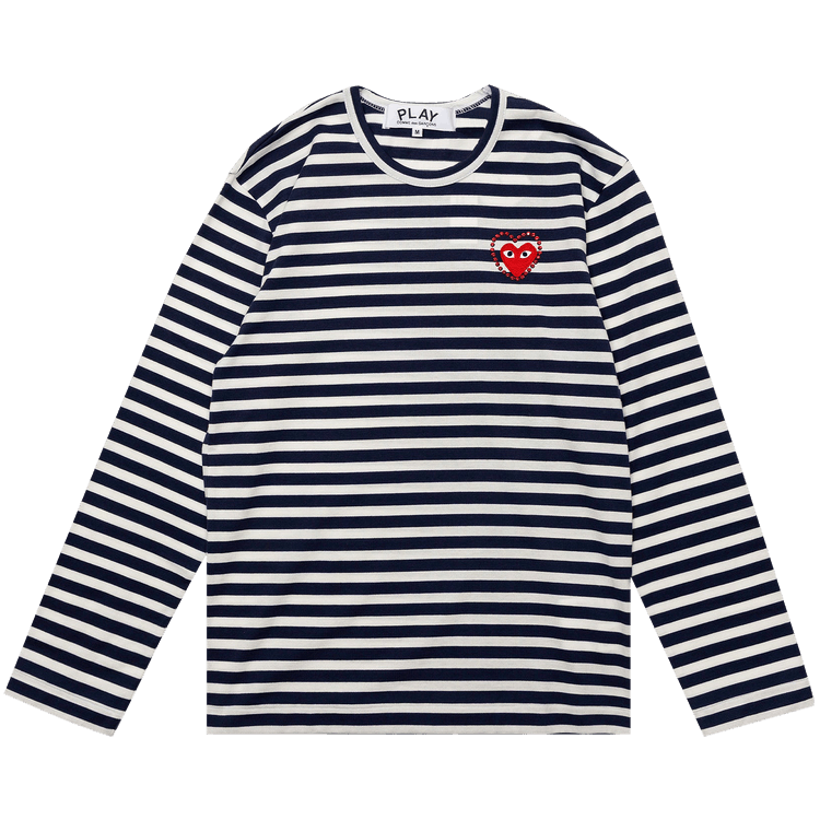 Comme des Garçons PLAY Metalstone Stripe Tee "Navy/White"