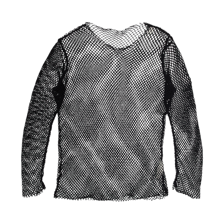 Comme des Garçons Wool Fishnet Top "Black"