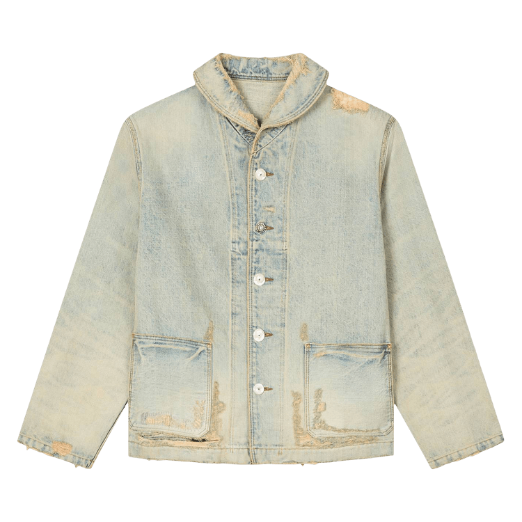 Kenzo Shawl Chore Jacket "Bleached Blue Denim"