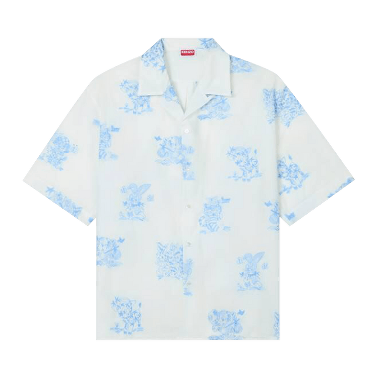 Kenzo Cartoon Hawaiian Short-Sleeve Shirt "White"
