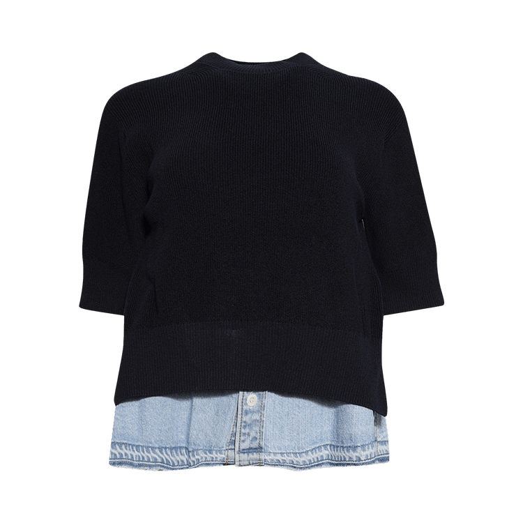 Sacai Denim x Knit Pullover "Navy/Light Blue"