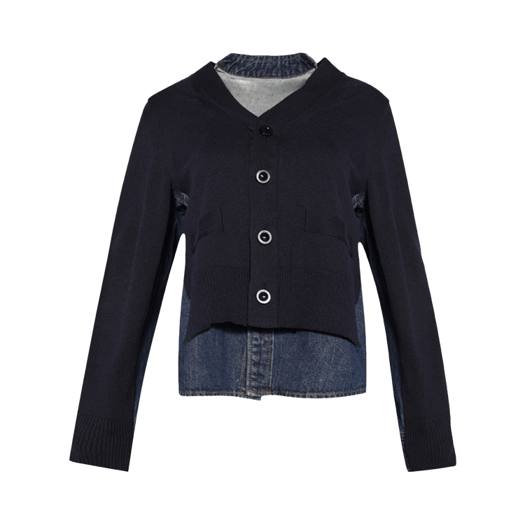 Sacai Denim x Knit Cardigan "Blue"