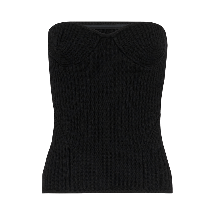 Jean Paul Gaultier Ribbed Knit Wool Corset "Black"