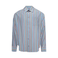 The Elder Statesman Stripe Jaquard Big Shirt "Dusty Blue"