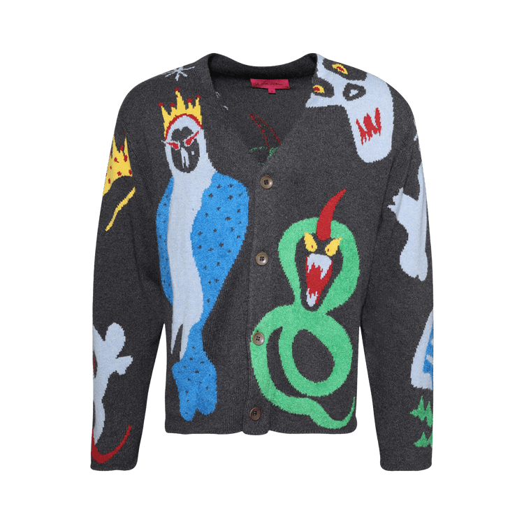 The Elder Statesman Mythical Creatures Cardigan "Multicolor"