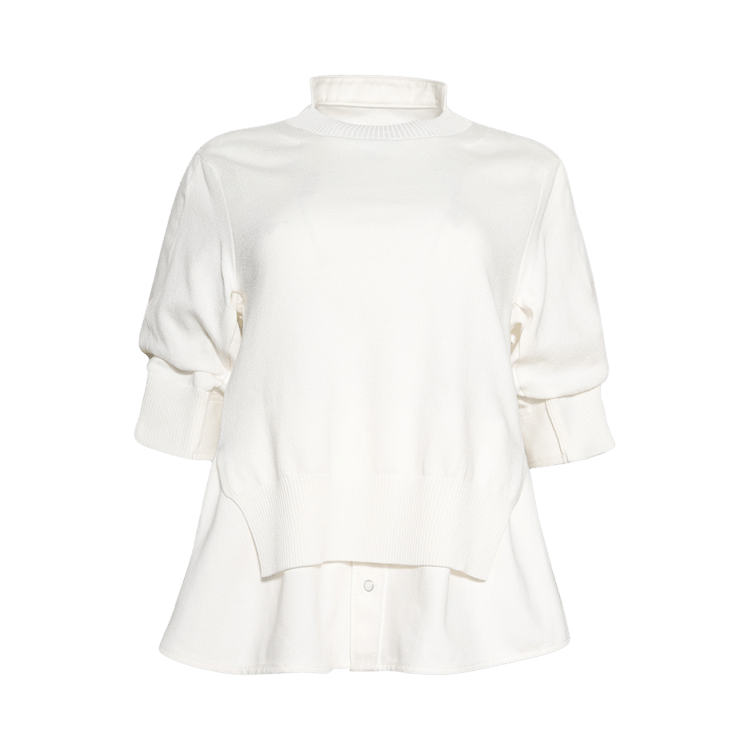 Sacai Denim x Knit Pullover "Off White"