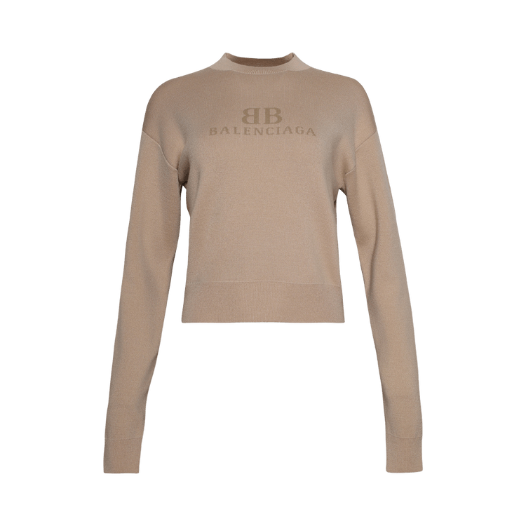 Balenciaga Cropped Sweater "Beige/Dark Beige"